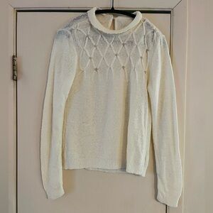 VTG 70s Cottagecore Prairie Victorian Edwardian Revival Knit Jumper Sweater S